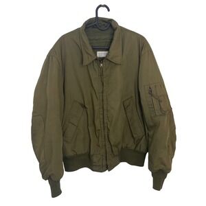 Vintage Avirex US Military Cold Weather Aramid Tanker Jacket Green Large